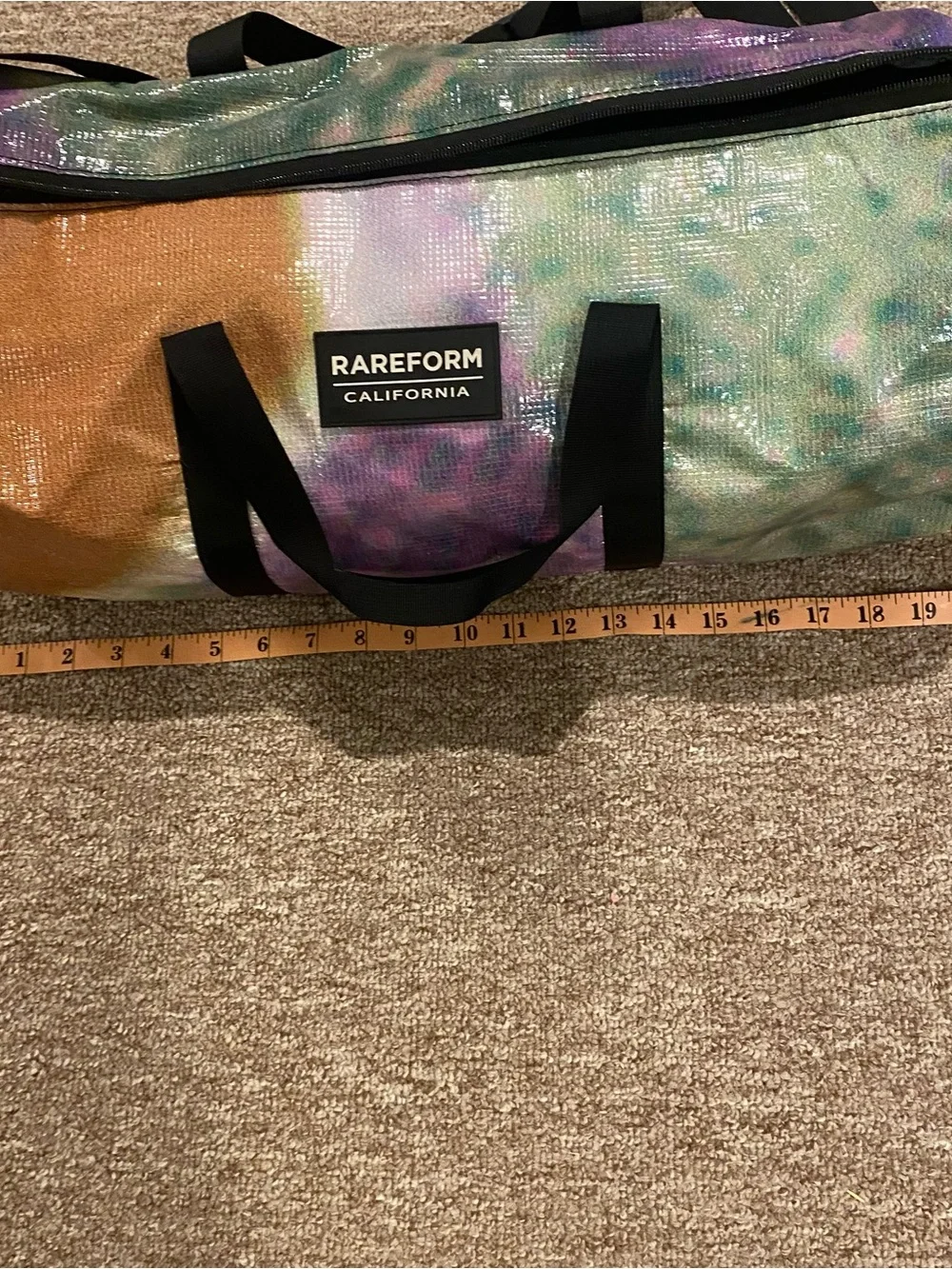 RAREFORM California Tie-Dye Duffel Bag in Green, Purple & Pink